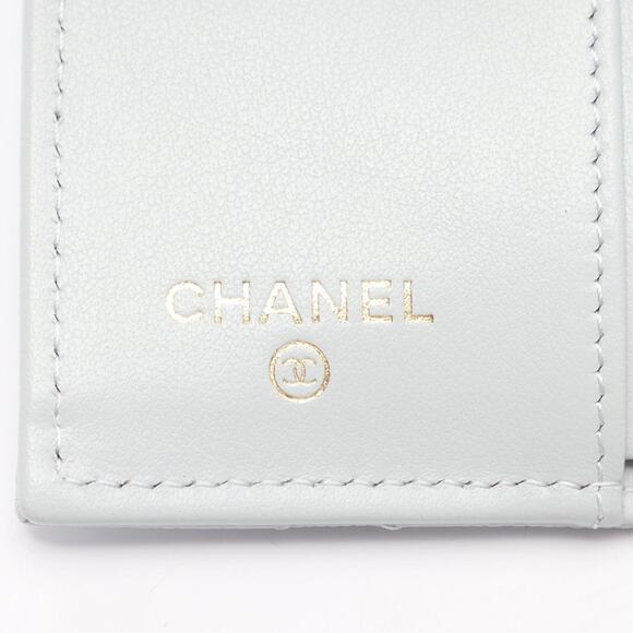 CHANEL Authentic Blue Leather Wallet